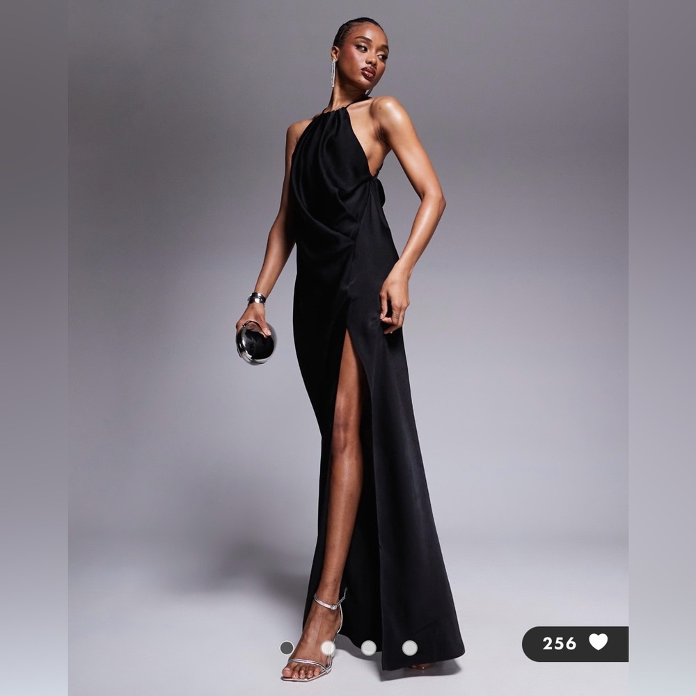 ASOS tall satin halter neck maxi dress
